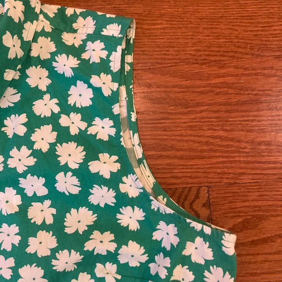 J. Crew Sleeveless Green Floral Print Collared Sleeveless Top size XL - Picture 5 of 7